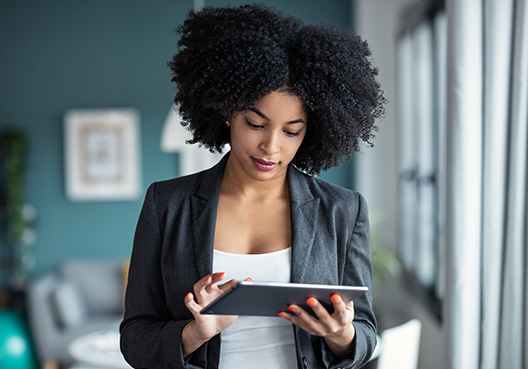 woman working on laptop